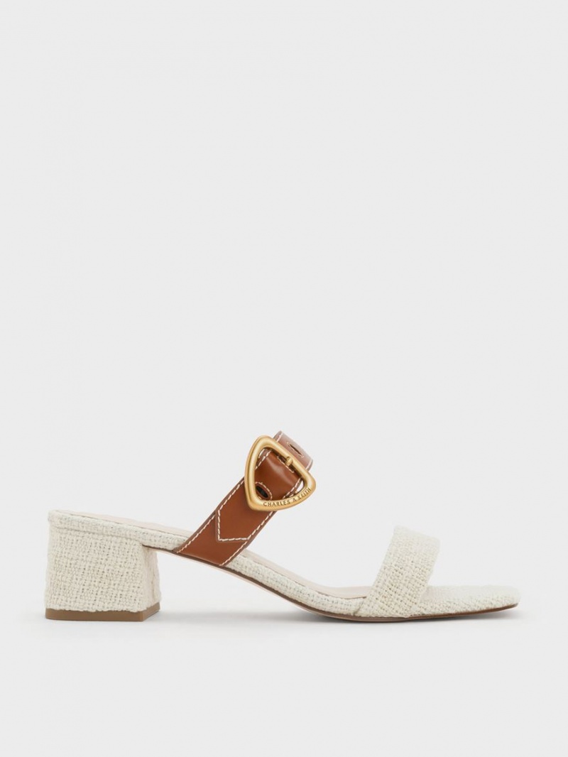 Mules Charles And Keith Sepphe Tweed Metallic πόρπης με τακουνι Πολύχρωμο | 25947-LENS