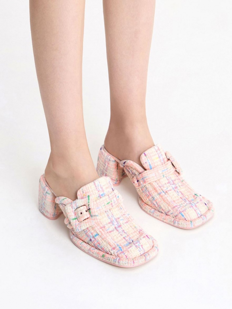 Mules Charles And Keith Sinead Tweed Buckled Loafer Πολύχρωμο | 82435-PHTQ