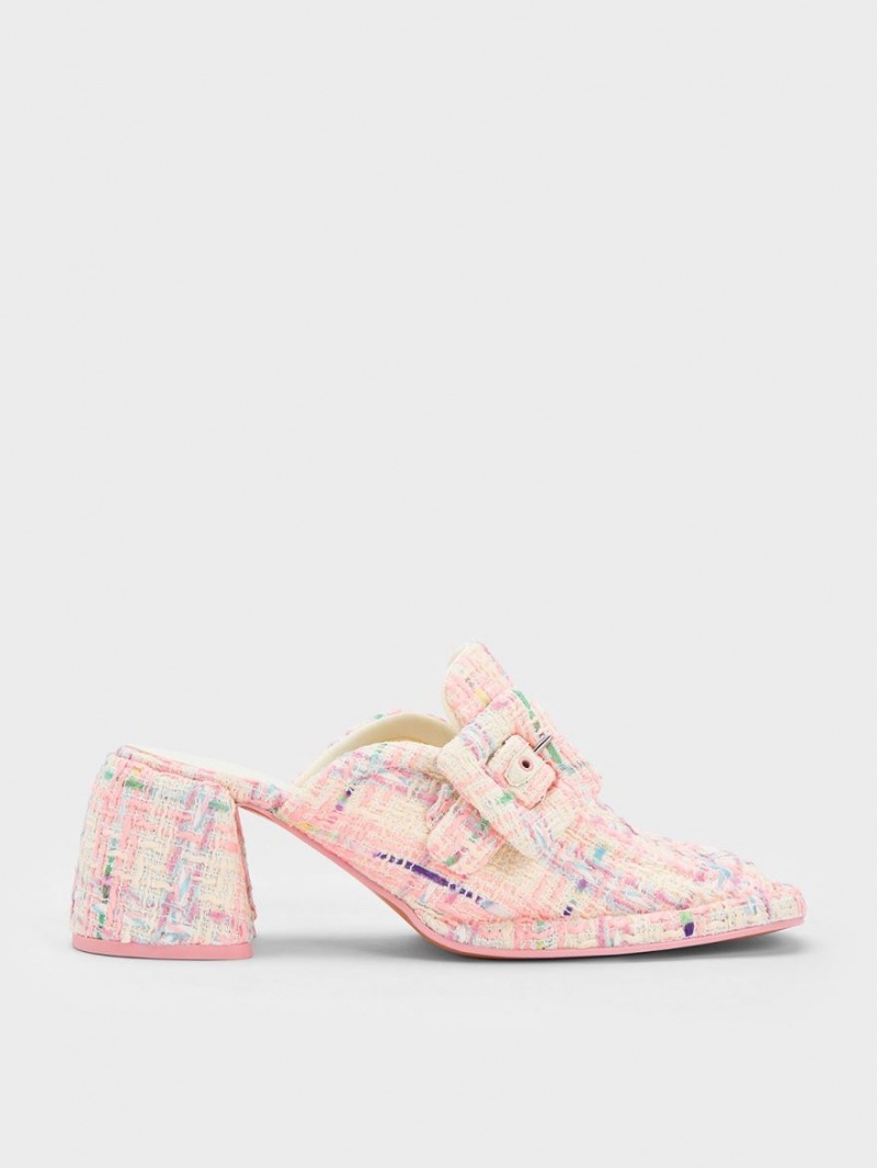 Mules Charles And Keith Sinead Tweed Buckled Loafer Πολύχρωμο | 82435-PHTQ