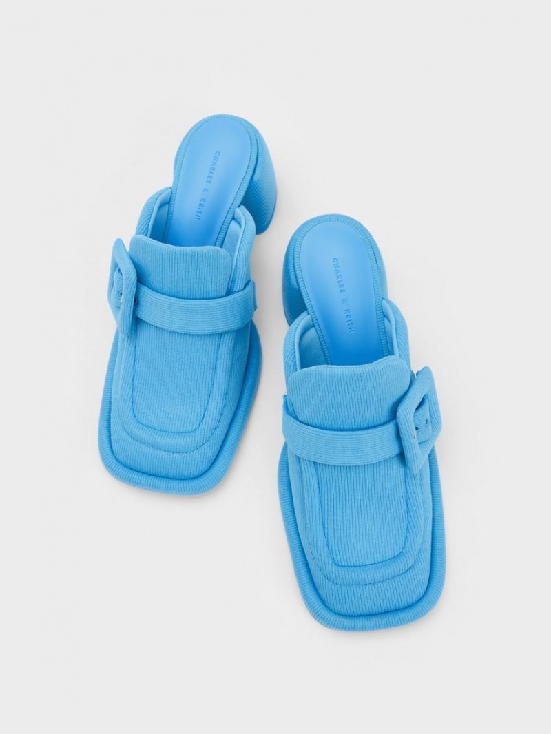 Mules Charles And Keith Sinead Woven Buckled Loafer μπλε | 72845-EQML