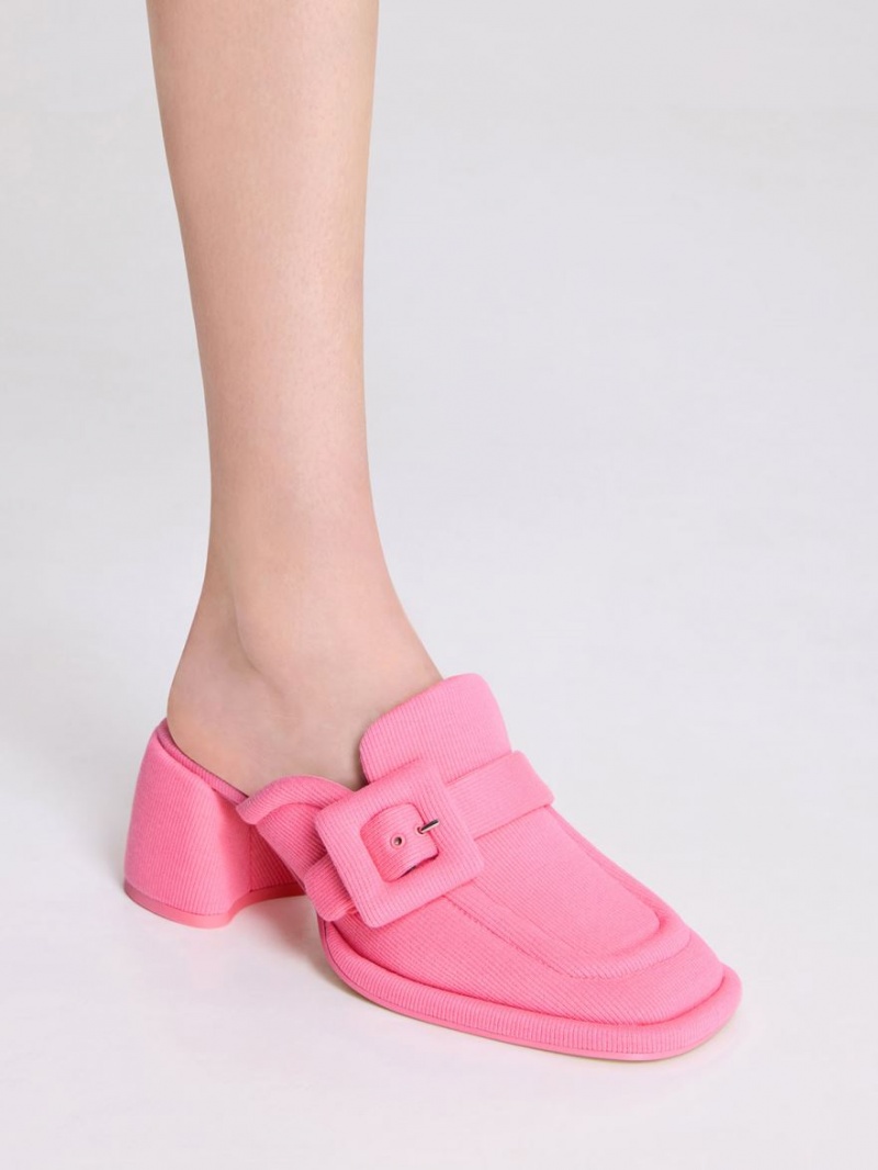 Mules Charles And Keith Sinead Woven Buckled Loafer ροζ | 78152-LKUW
