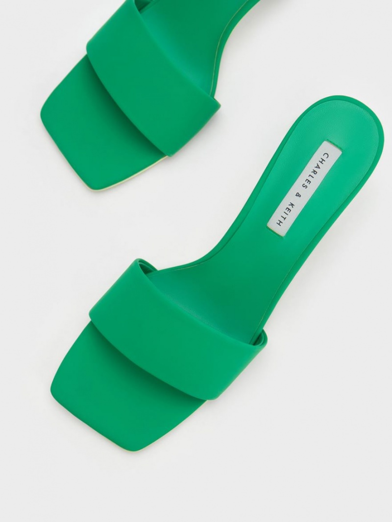 Mules Charles And Keith Square Block Heel πρασινο | 36152-ZPAR