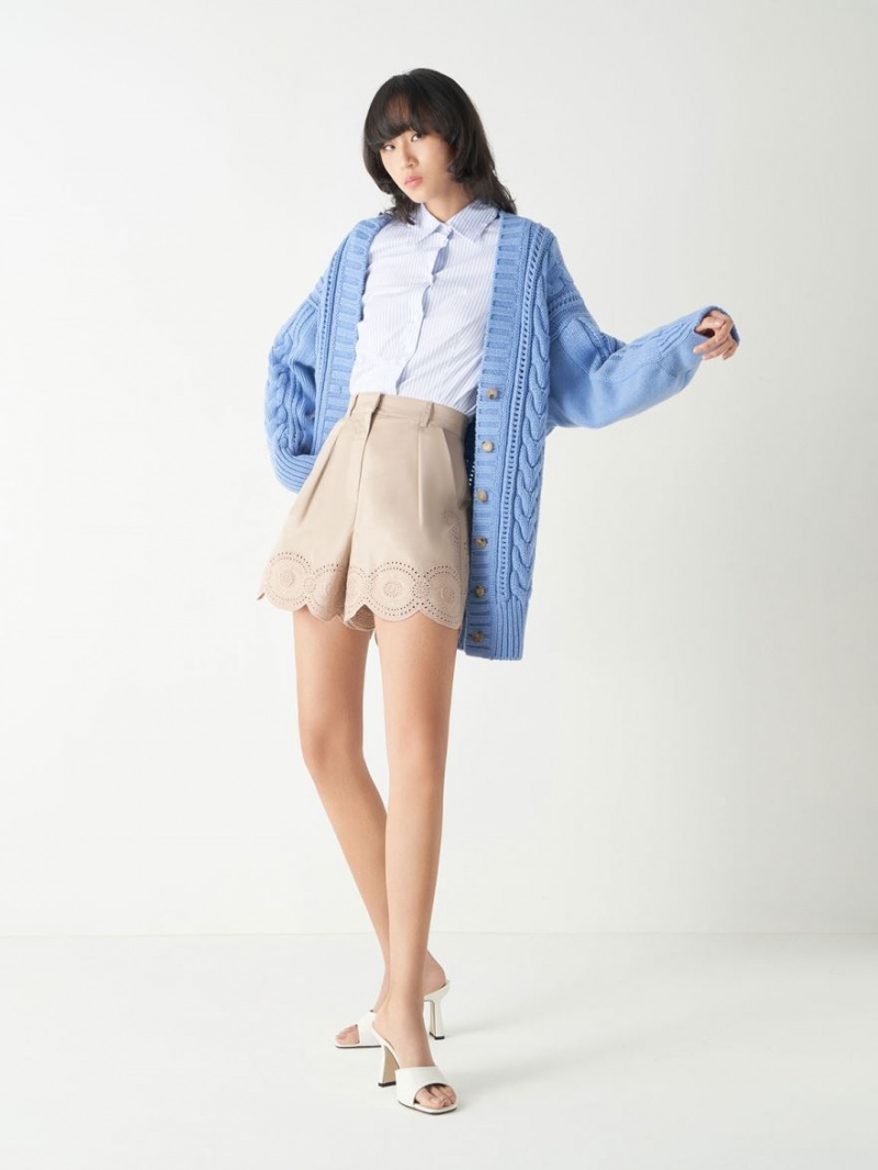 Mules Charles And Keith Square toe με τακουνι κρέμα | 09361-SYEA