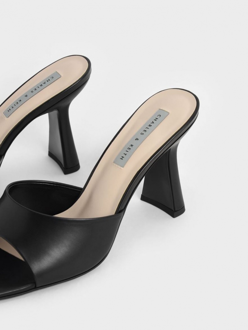 Mules Charles And Keith Square toe με τακουνι μαυρα | 97083-OZYI