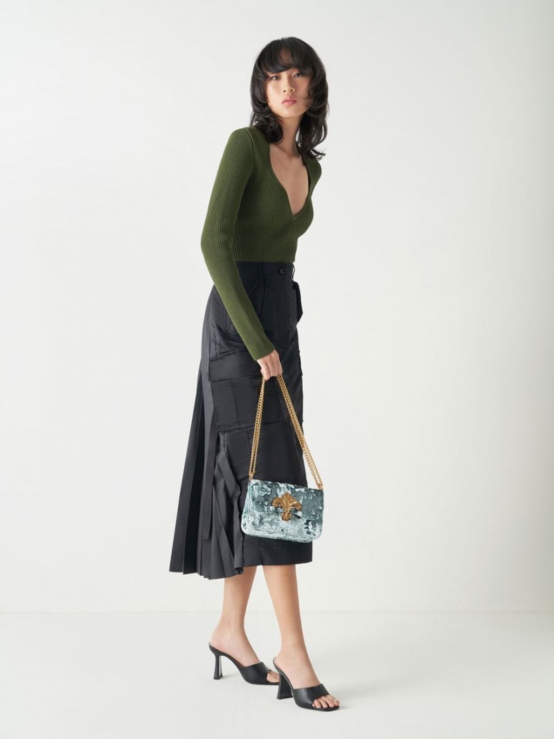 Mules Charles And Keith Square toe με τακουνι μαυρα | 97083-OZYI
