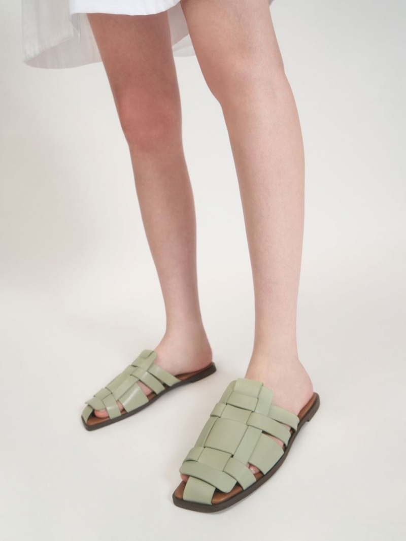 Mules Charles And Keith Woven φλατ μεντα | 43281-GXLO