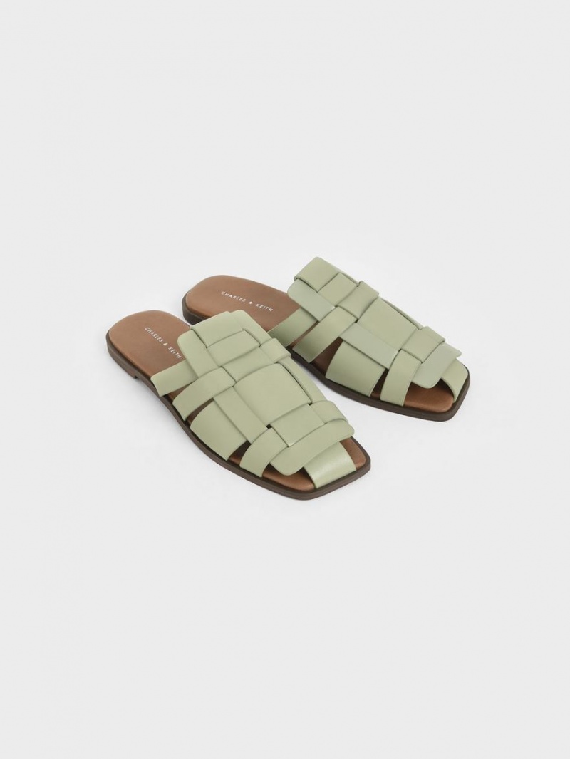 Mules Charles And Keith Woven φλατ μεντα | 43281-GXLO
