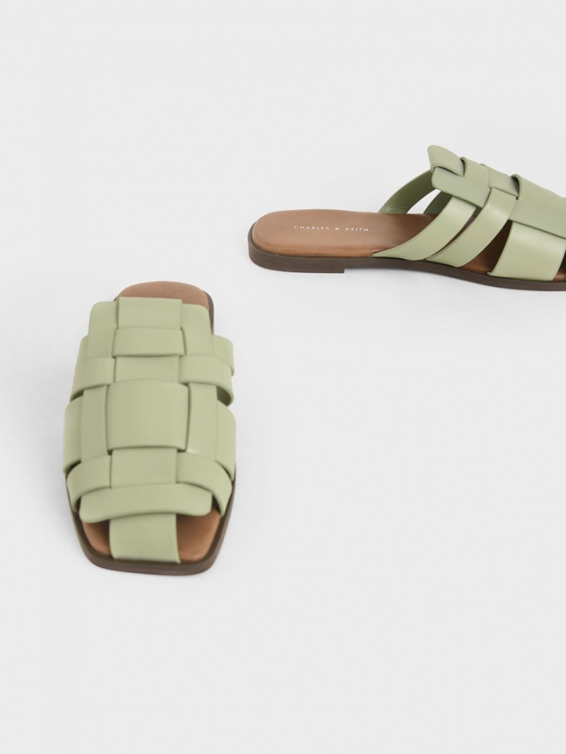Mules Charles And Keith Woven φλατ μεντα | 43281-GXLO