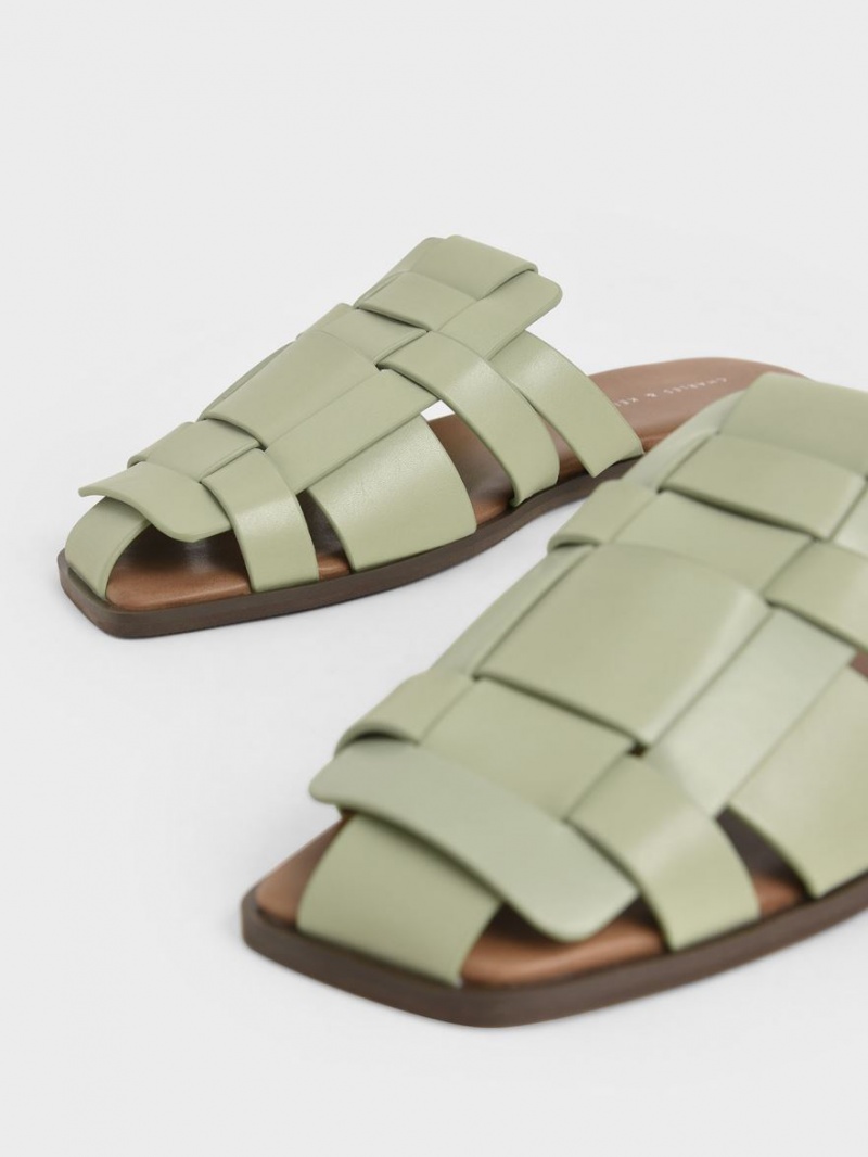 Mules Charles And Keith Woven φλατ μεντα | 43281-GXLO