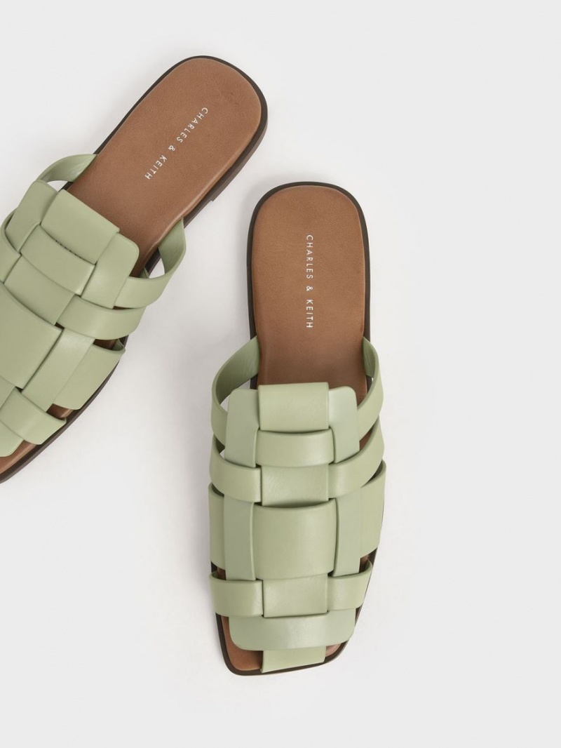 Mules Charles And Keith Woven φλατ μεντα | 43281-GXLO