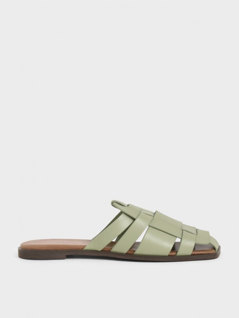 Mules Charles And Keith Woven φλατ μεντα | 43281-GXLO