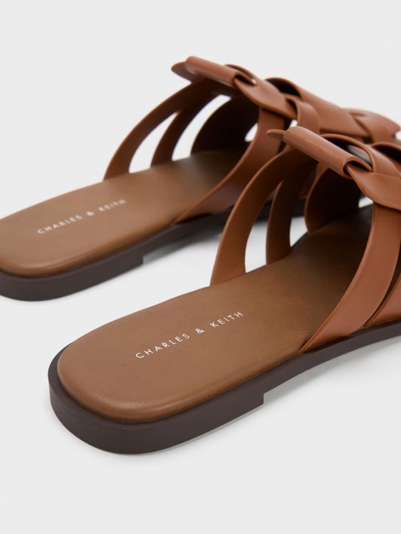 Mules Charles And Keith Woven φλατ καφε | 60197-FUEL