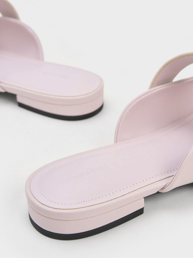 Mules Charles And Keith λουστρινι Pearl πόρπης Mary Jane μωβ | 86490-WCVZ
