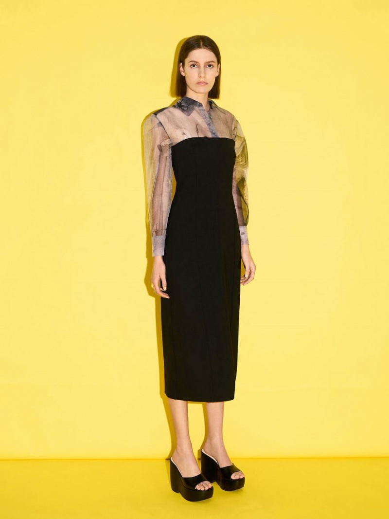 Mules Charles And Keith Χοντρός flatforms Wedge μαυρα | 62854-IUXA