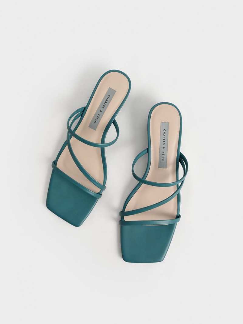Mules Charles And Keith strappy Wedge πρασινο | 12948-YKRT