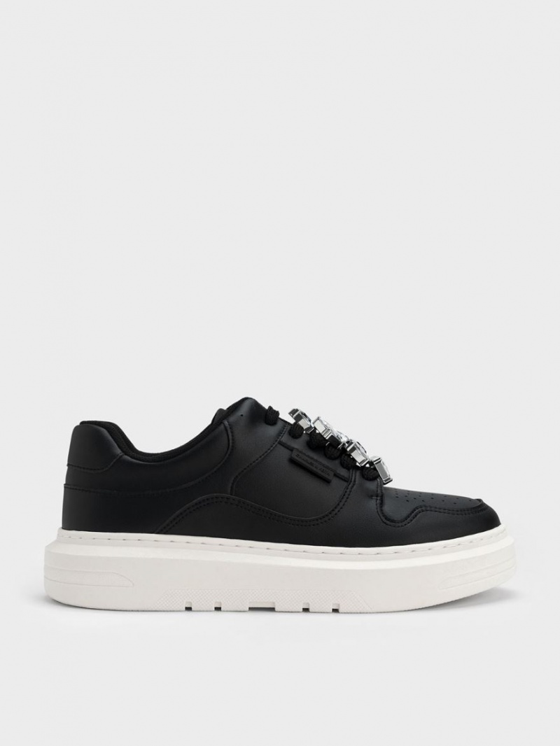 Sneakers Πλατφορμα Charles And Keith Gem-Embellished μαυρα | 87564-EUMW