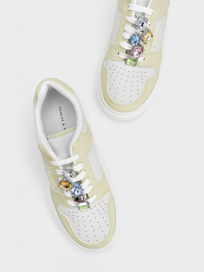 Sneakers Πλατφορμα Charles And Keith Gem-Embellished μεντα | 81624-WUAI