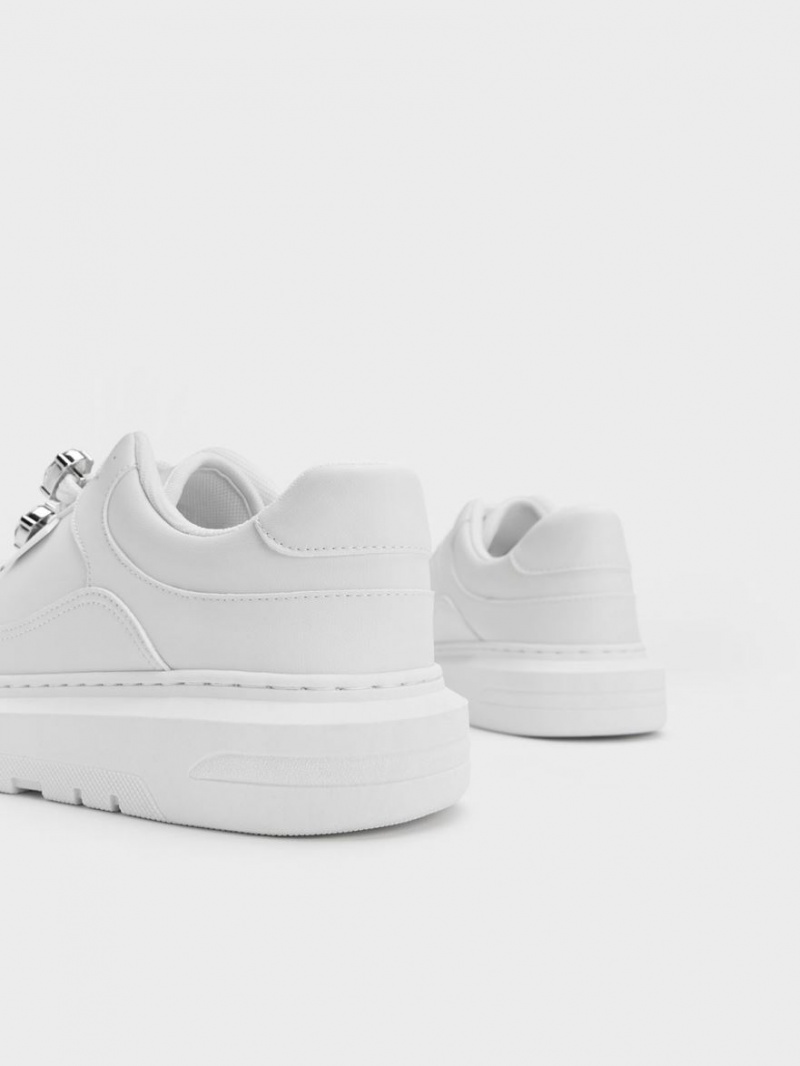 Sneakers Πλατφορμα Charles And Keith Gem-Embellished ασπρα | 08947-OSYN