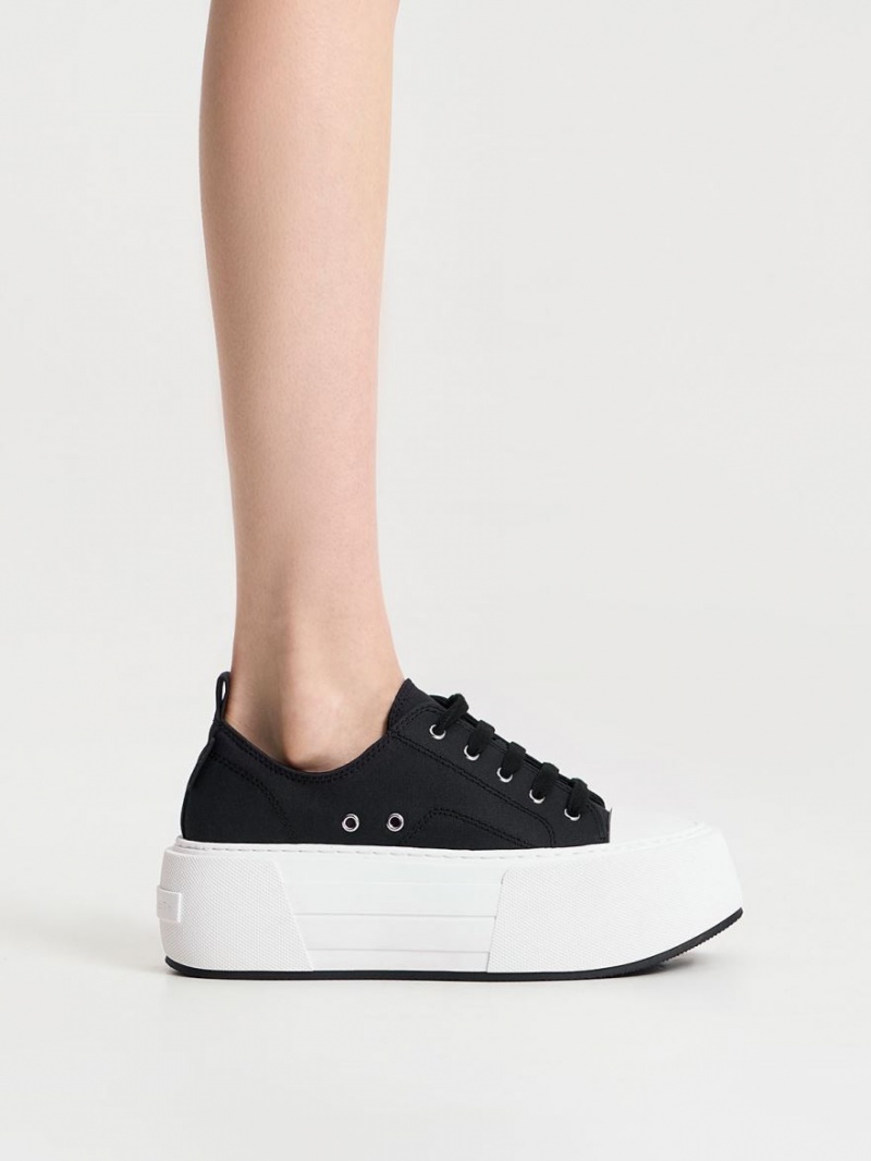 Sneakers Πλατφορμα Charles And Keith Χοντρός μαυρα | 46970-PDEW