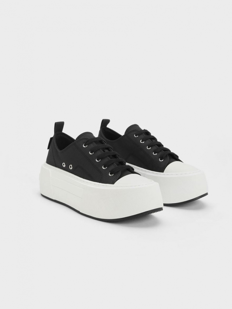Sneakers Πλατφορμα Charles And Keith Χοντρός μαυρα | 46970-PDEW