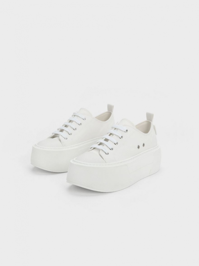 Sneakers Πλατφορμα Charles And Keith Χοντρός ασπρα | 93041-VRLX