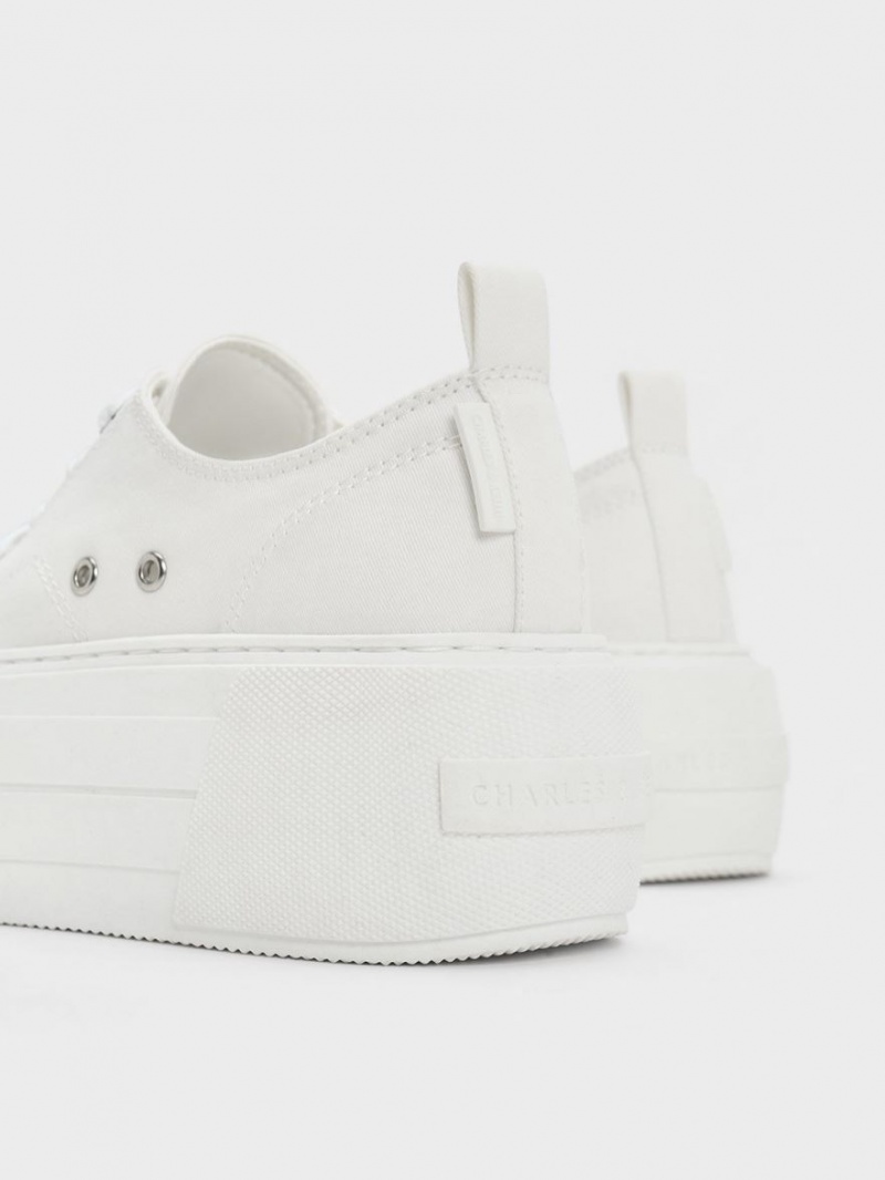 Sneakers Πλατφορμα Charles And Keith Χοντρός ασπρα | 93041-VRLX