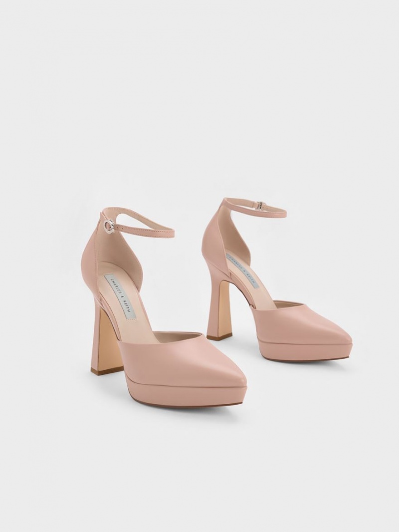 Γοβεσ Charles And Keith Ankle λουρακια D'Orsay Μπεζ | 01238-UQBK