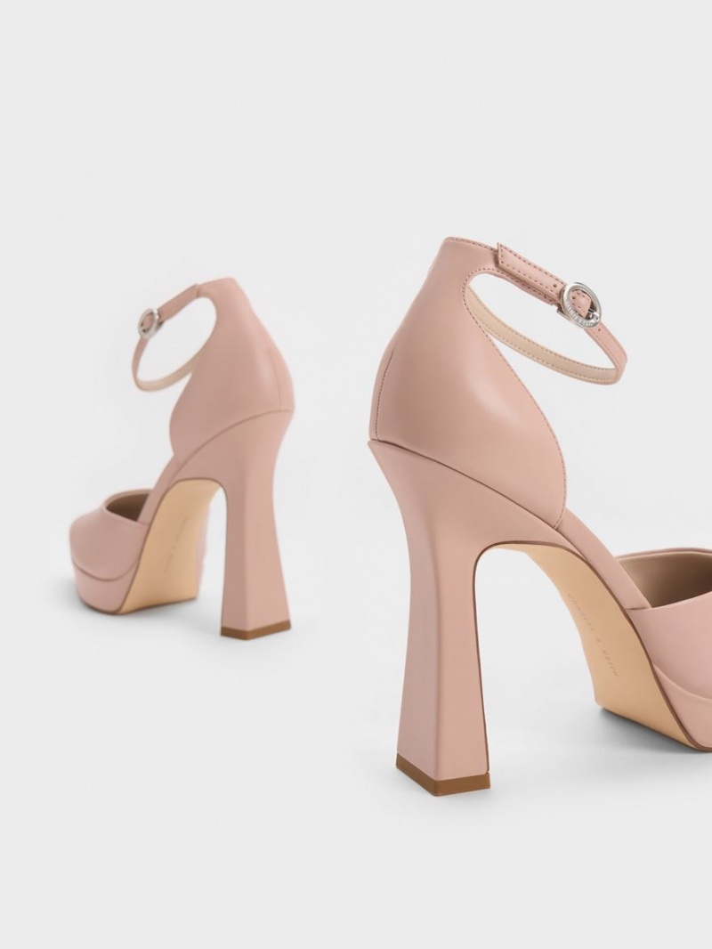 Γοβεσ Charles And Keith Ankle λουρακια D'Orsay Μπεζ | 01238-UQBK