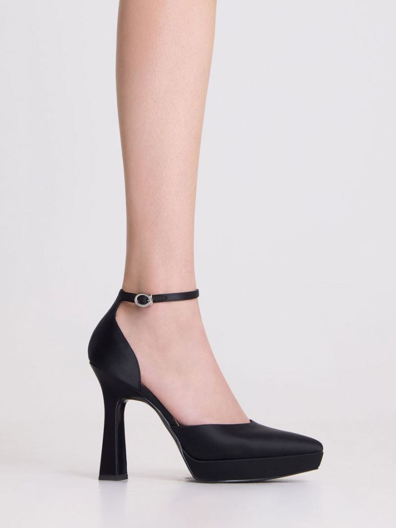 Γοβεσ Charles And Keith Ankle λουρακια D'Orsay μαυρα | 49856-MJYT