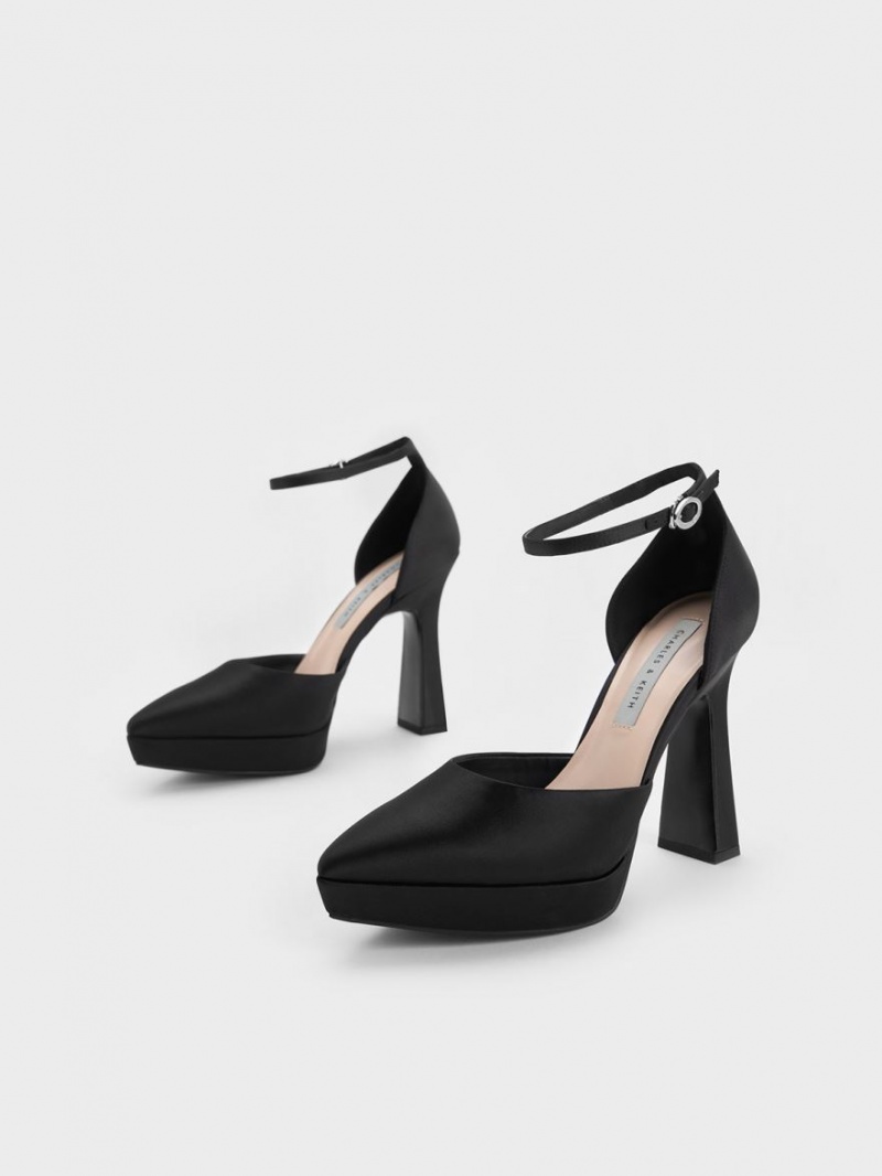 Γοβεσ Charles And Keith Ankle λουρακια D'Orsay μαυρα | 49856-MJYT
