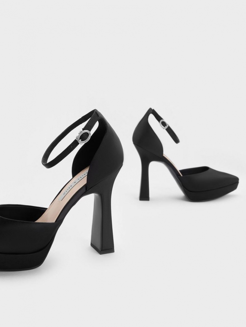 Γοβεσ Charles And Keith Ankle λουρακια D'Orsay μαυρα | 49856-MJYT