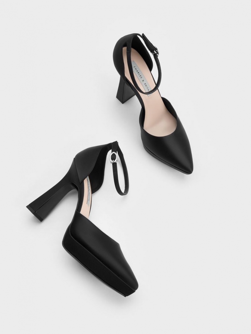 Γοβεσ Charles And Keith Ankle λουρακια D'Orsay μαυρα | 49856-MJYT