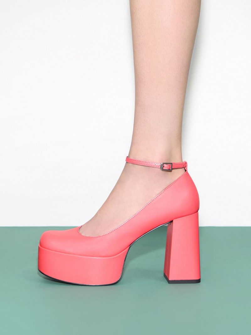 Γοβεσ Charles And Keith Ankle-λουρακια flatforms ροζ | 37618-FZYX
