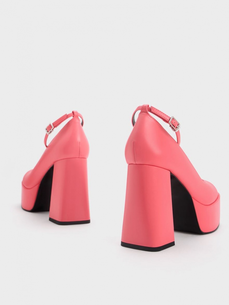 Γοβεσ Charles And Keith Ankle-λουρακια flatforms ροζ | 37618-FZYX