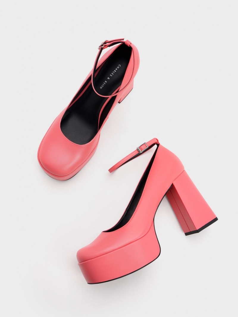 Γοβεσ Charles And Keith Ankle-λουρακια flatforms ροζ | 37618-FZYX