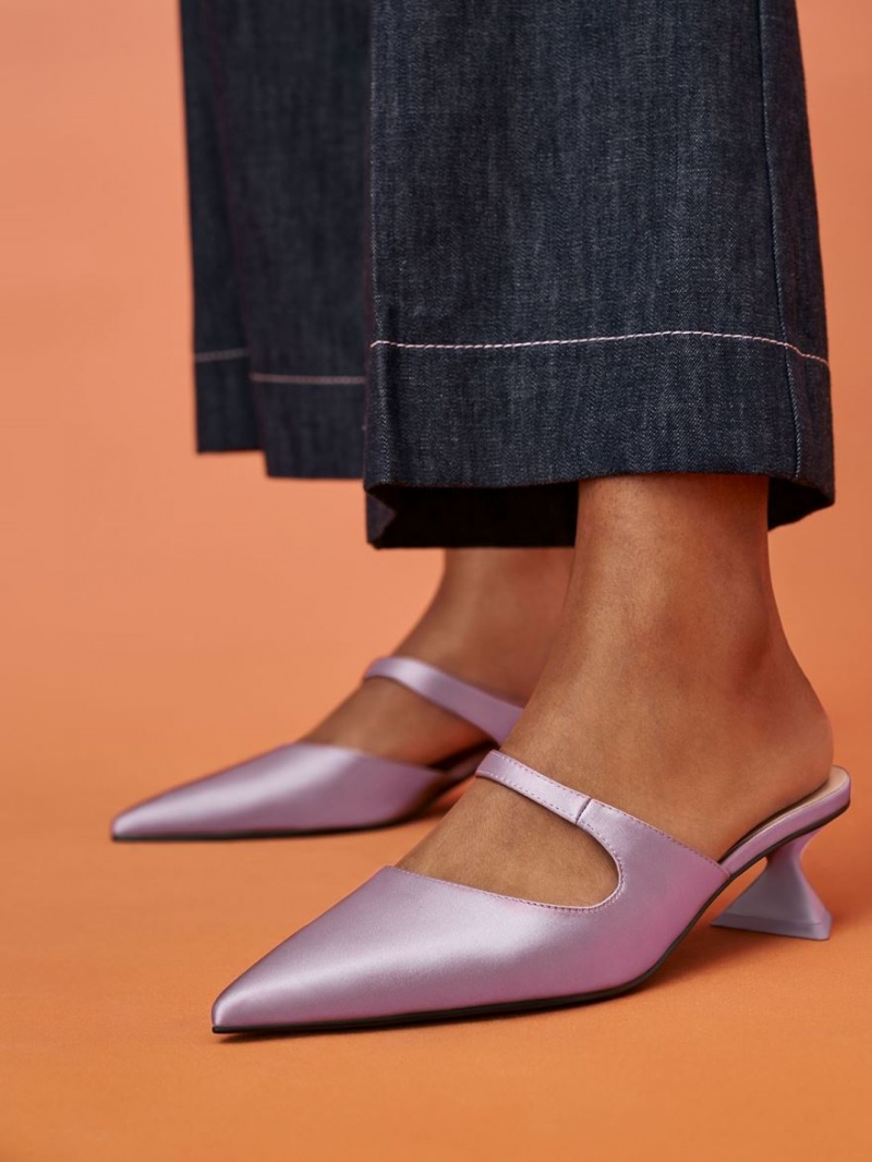 Γοβεσ Charles And Keith Asymmetric Sculptural Heel μωβ | 58367-YWGD
