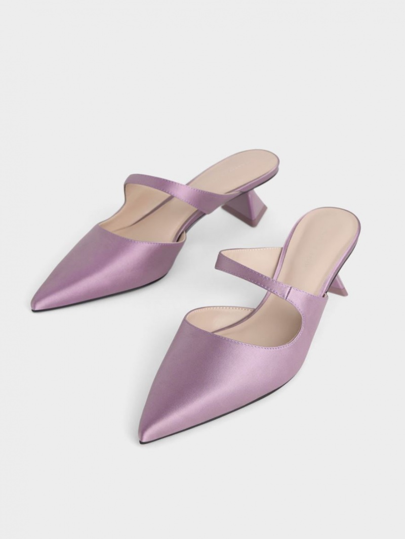 Γοβεσ Charles And Keith Asymmetric Sculptural Heel μωβ | 58367-YWGD