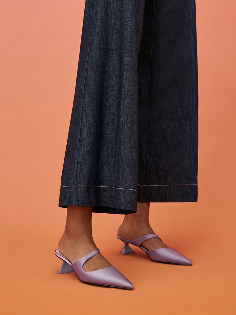 Γοβεσ Charles And Keith Asymmetric Sculptural Heel μωβ | 58367-YWGD
