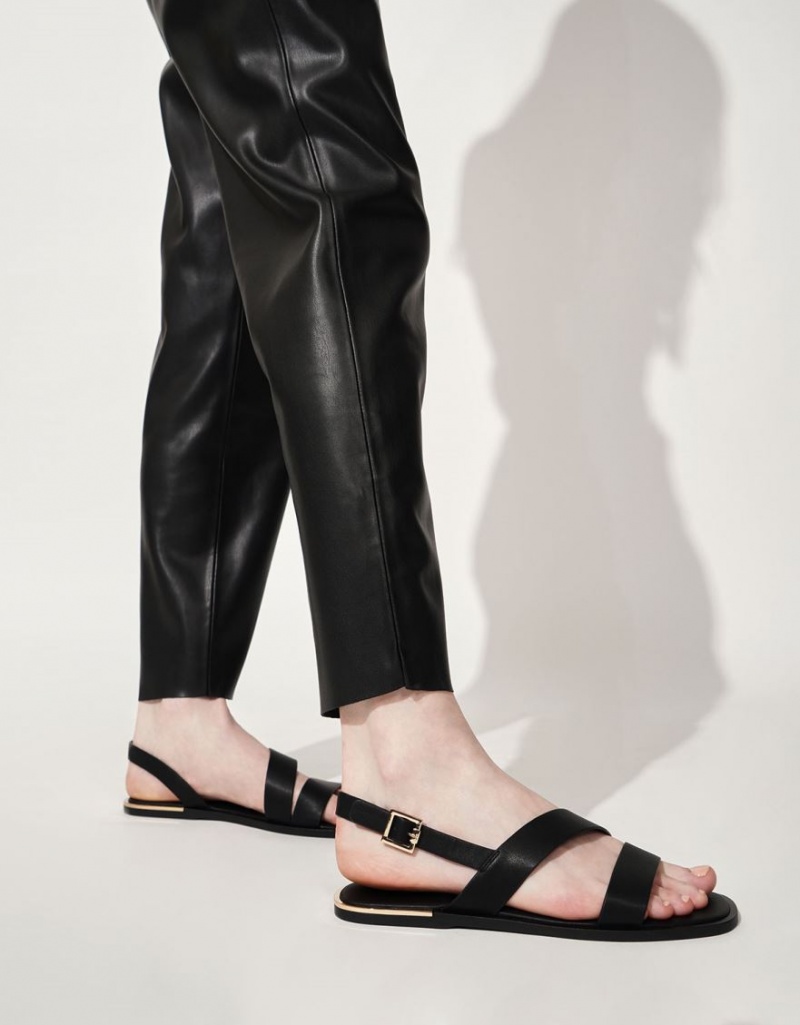 Σανδαλια Charles And Keith Asymmetric λουρακια Slingback μαυρα | 82465-IVLF
