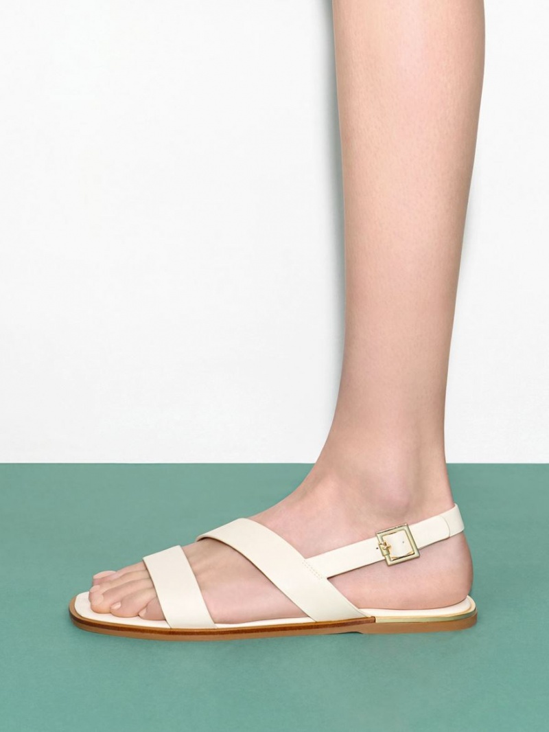 Σανδαλια Charles And Keith Asymmetric λουρακια Slingback ασπρα | 03749-FJTM