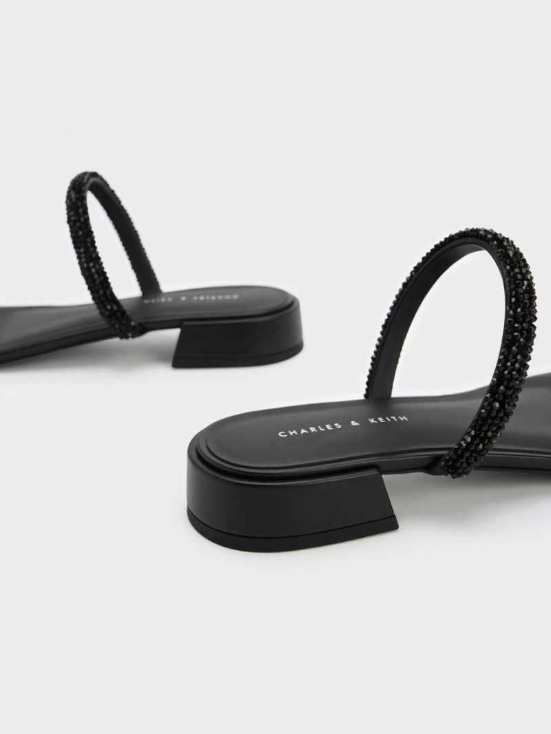 Σανδαλια Charles And Keith Beaded toe-Ring μαυρα | 25691-NKUP