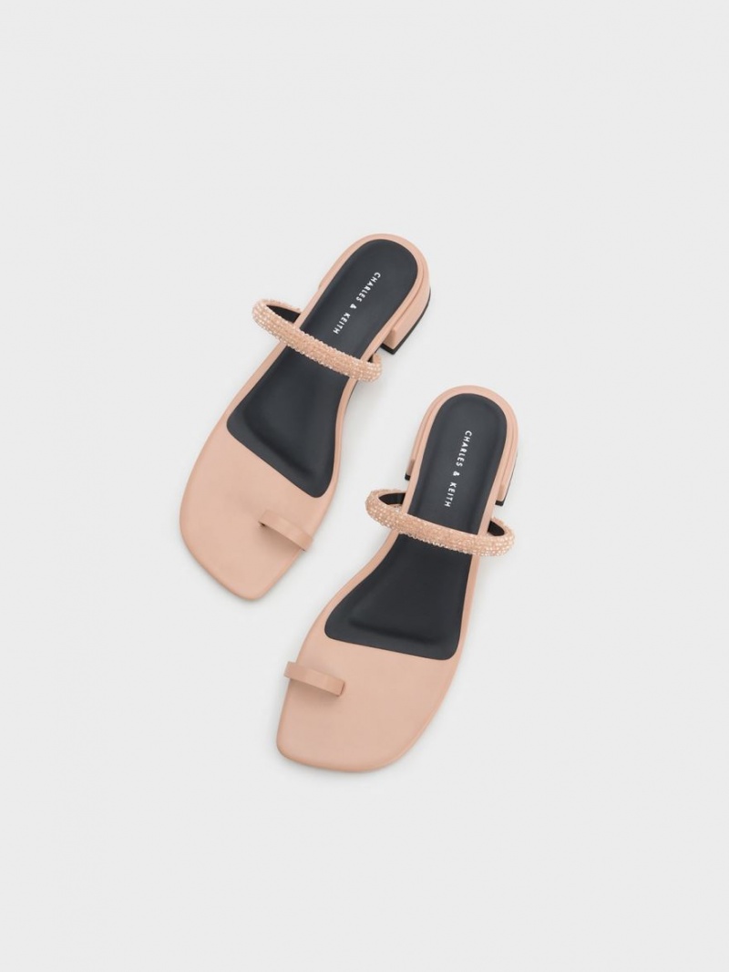 Σανδαλια Charles And Keith Beaded toe-Ring Μπεζ | 45019-ASPL