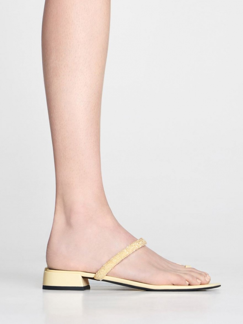 Σανδαλια Charles And Keith Beaded toe-Ring κίτρινα | 96310-MRVZ