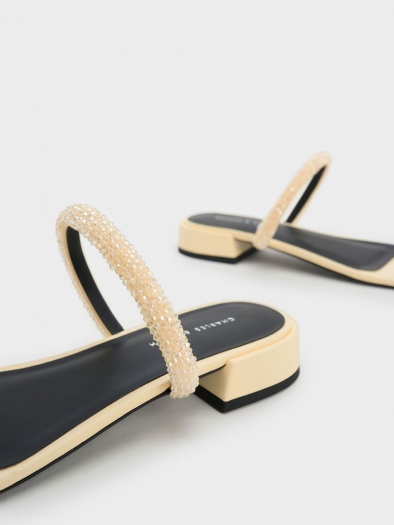 Σανδαλια Charles And Keith Beaded toe-Ring κίτρινα | 96310-MRVZ
