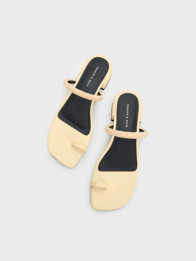 Σανδαλια Charles And Keith Beaded toe-Ring κίτρινα | 96310-MRVZ