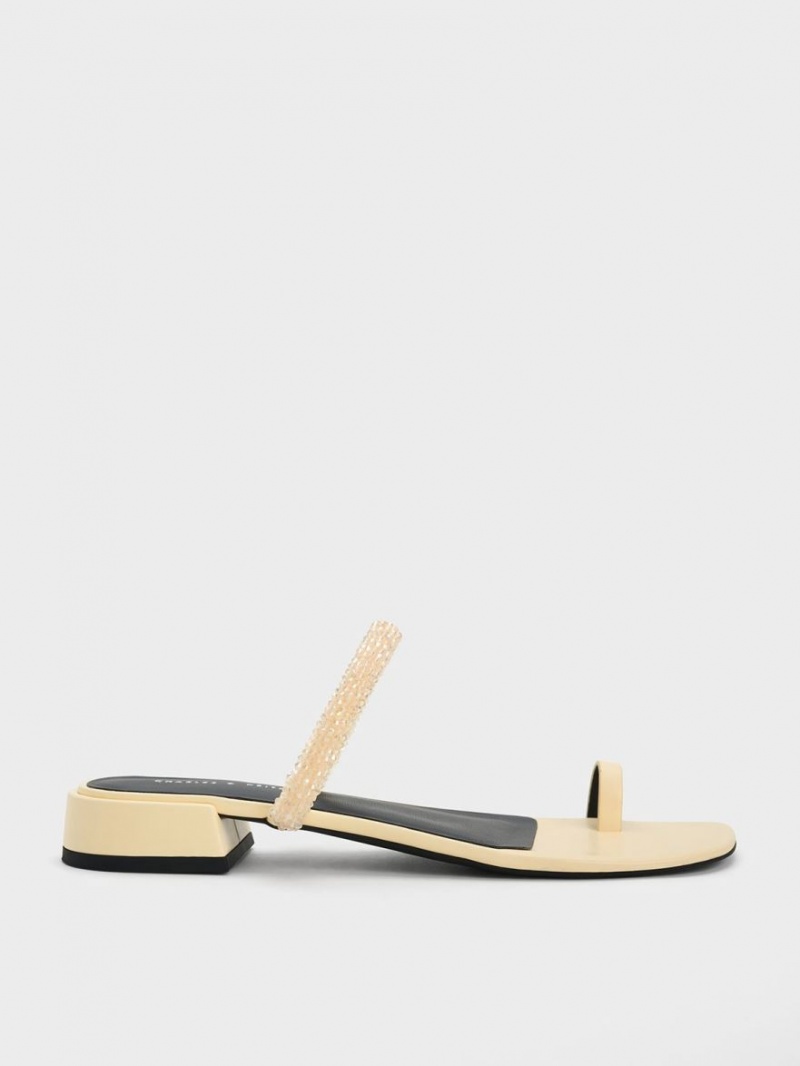 Σανδαλια Charles And Keith Beaded toe-Ring κίτρινα | 96310-MRVZ