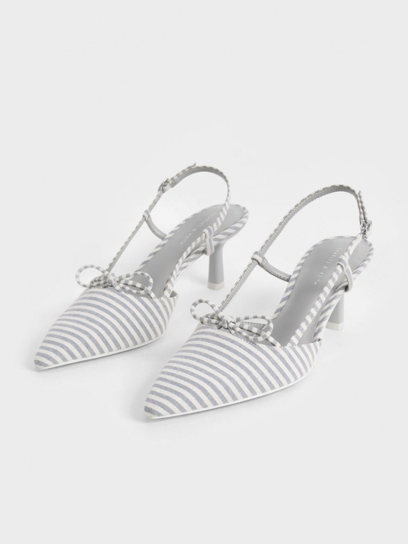 Γοβεσ Charles And Keith Bow-Tie Slingback ανοιχτο μπλε | 54682-UVTC