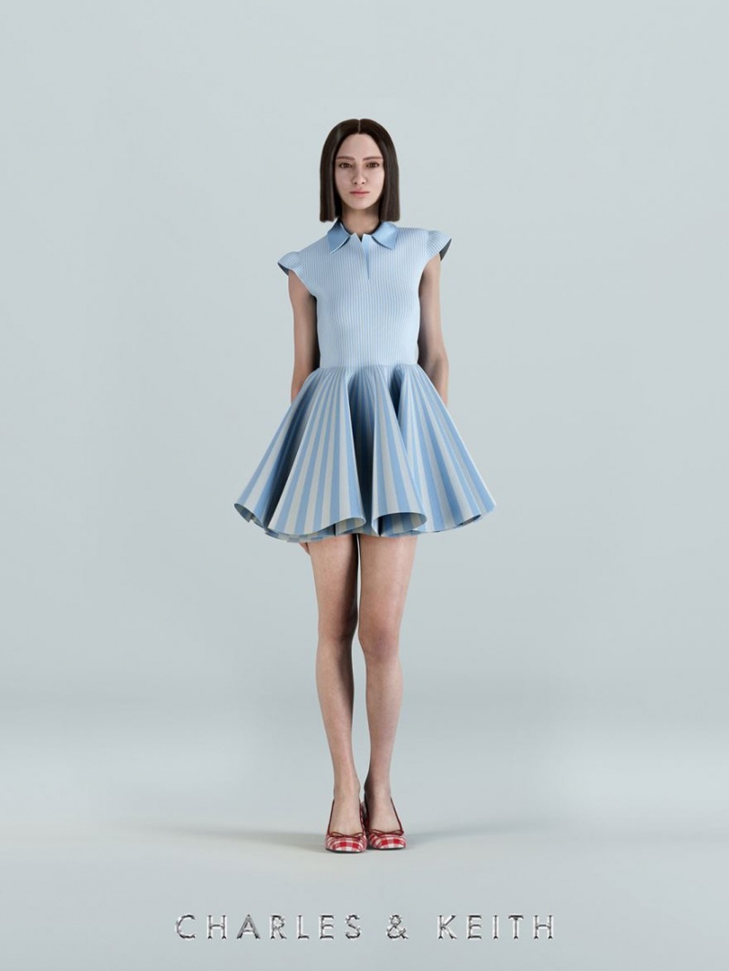 Γοβεσ Charles And Keith Bow Checkered Slingback Πολύχρωμο | 90473-BCYR