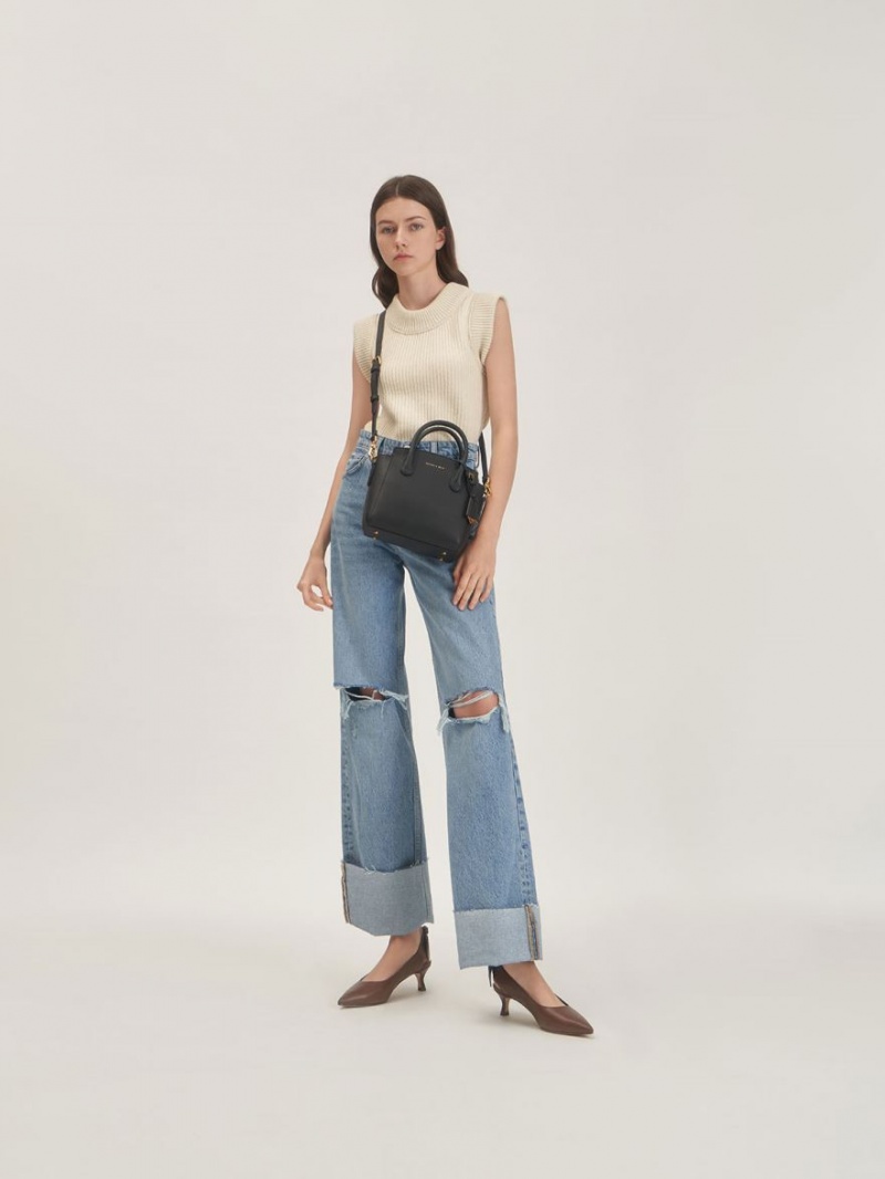 Γοβεσ Charles And Keith Bow Slingback καφε | 71503-XDQT