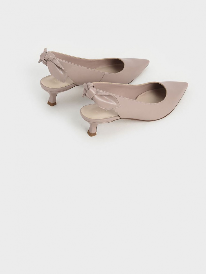 Γοβεσ Charles And Keith Bow Slingback ροζ | 97516-DLUC